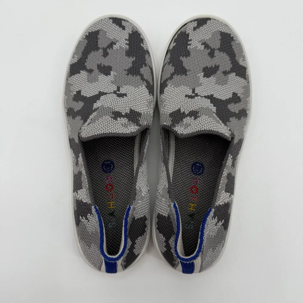 Rothy's‎ The Kids Sneaker Youth 4 K4 Gray Camo Knit Fabric Slip On Casual Shoes